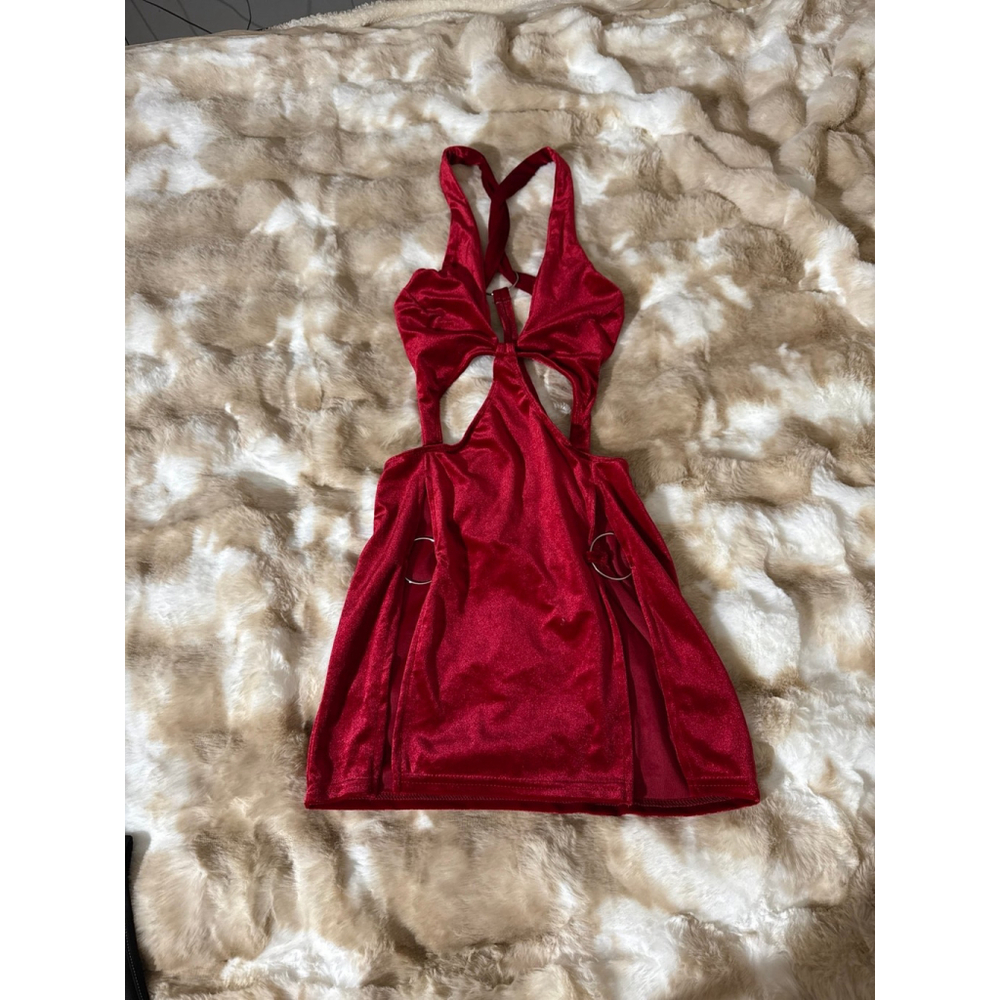 Red dress velvet